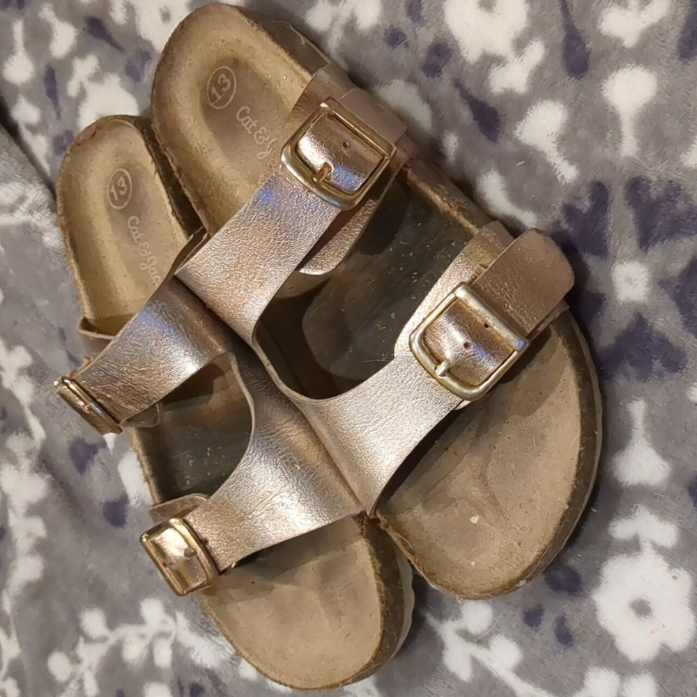 Girls Gold Buckle Sandal